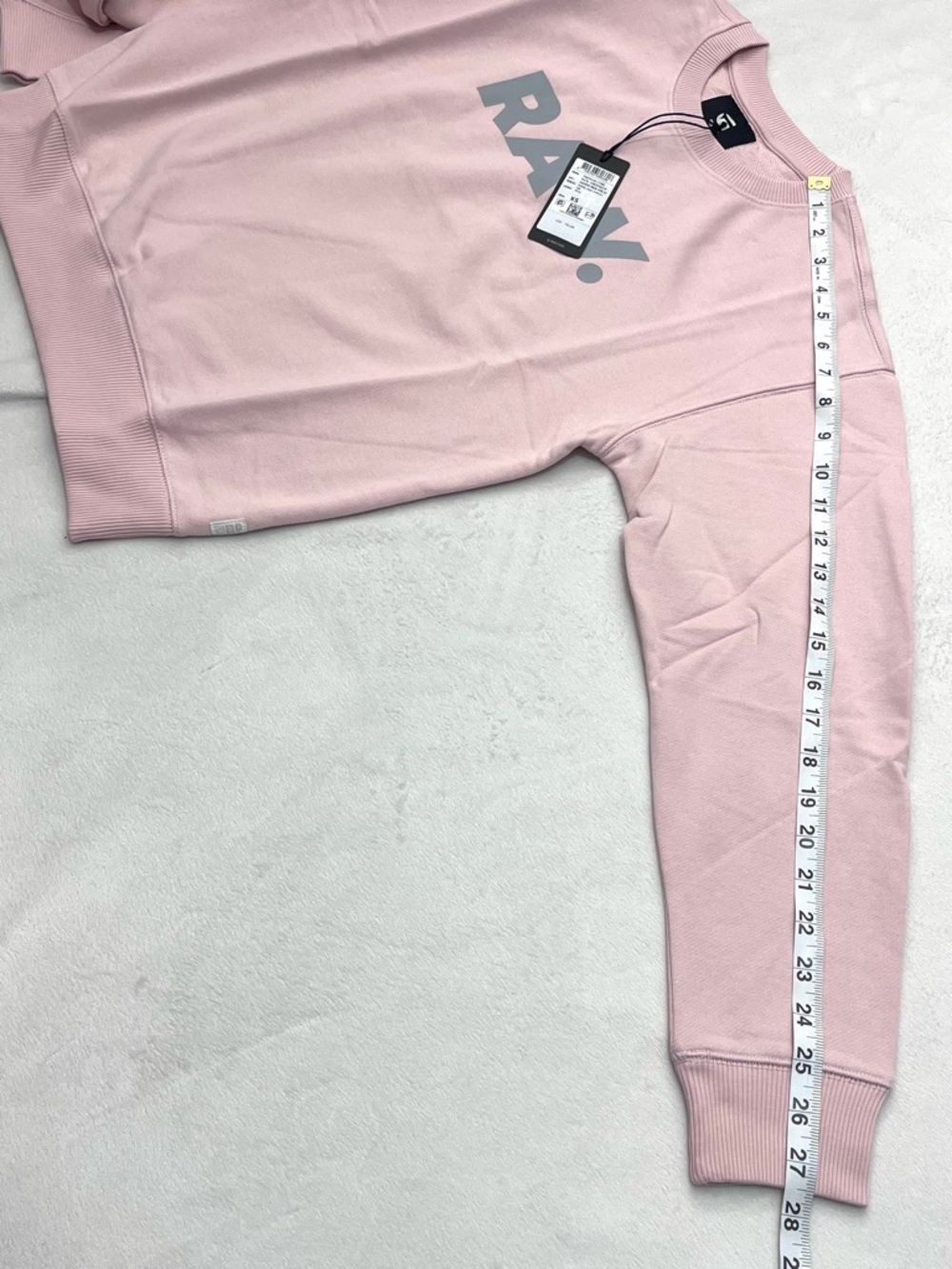 G-Star RAW Premium Core RAW Crewneck Women’s Light Pink Sherland Sweatshirt - Picture 14 of 16
